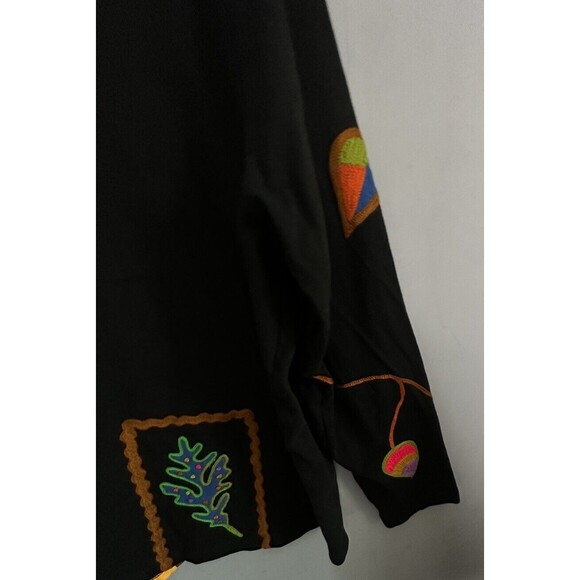 Michael Simon Lite Cardigan Size Large Embroidered and Appliqued Fall Festive
